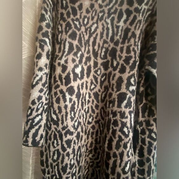 Joie Sweater Womens Sz Small Leopard Print Open Front Wool Mohair Blend Cardigan - Picture 10 of 11
